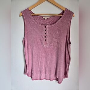JANE AND DELANCEY Women's Sleeveless Henley Top - Pink